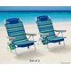 2-Pack Reclining Beach & Event Lay-Flat Backpack Chair Blue & Green Stripe