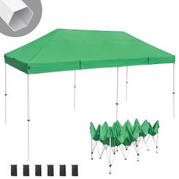 10X20ft EZ Pop Up Canopy Folding Gazebo/Green