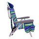 2-Pack Reclining Beach & Event Lay-Flat Backpack Chair Blue & Green Stripe