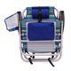 2-Pack Reclining Beach & Event Lay-Flat Backpack Chair Blue & Green Stripe