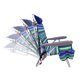 2-Pack Reclining Beach & Event Lay-Flat Backpack Chair Blue & Green Stripe