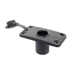 Scotty Flush Deck Mount Black w/ Rain Cap