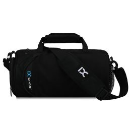 Gym Bag Dry And Wet Separation Cylinder Sports Bag Outdoor Shoulder Bag Portable Clothes Storage Travel Bag (Color: Large/Black)